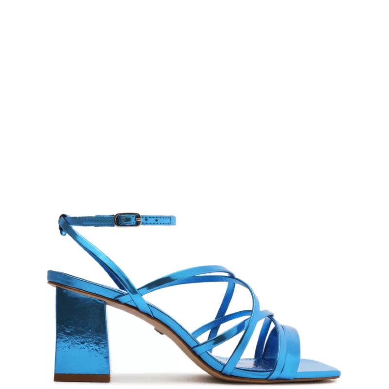 Sand lia Arezzo Feminina Azul Metalizada Bloco