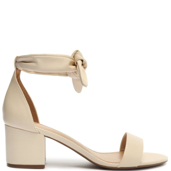 Sand lia Arezzo Feminina Off white em Couro