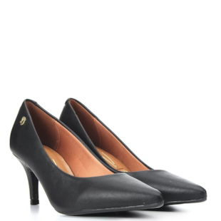 Sapato Scarpin Vizzano Feminino Preto Salto Médio