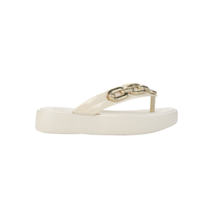 Tamanco Plataforma Off White Chain Zaxy feminino