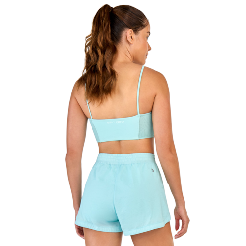 Top Alto Giro Alcinha Recortes Tule Feminino